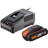 Worx Batteria e caricabatteria Worx WA3601 20 V 2 Ah