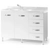 Base sottolavello cucina con cassettiera L 120 bianco frassinato destro