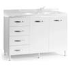 Base sottolavello cucina con cassettiera L 120 bianco frassinato sinistro