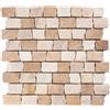 Mosaico Mattoncino cm 30x30 in pietra naturale beige