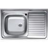 Lavello da appoggio 1 vasca dx 80 cm inox