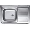 Lavello da appoggio 1 vasca sx 80 cm inox