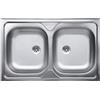Lavello da appoggio 2 vasche 80 cm inox