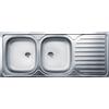 Lavello da appoggio 2 vasche sx 120 cm inox