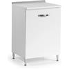 Base cucina 1 anta 60 cm bianco frassinato