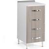 Base cucina 4 cassetti 40 cm olmo