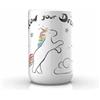 Portaspazzolini Unicorn in ceramica bianco con decoro