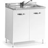 Base cucina sottolavello 2 ante 80 cm bianco frassinato
