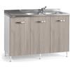 Base cucina sottolavello 3 ante 120 cm olmo