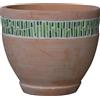 Vaso terracotta con mosaico verde 24x24x21 cm