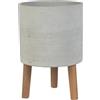- Vaso per piante in cemento con treppiedi 24x24x35 cm grigio