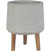 - Vaso per piante in cemento grigio con treppiedi 28x28x34 cm