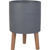 Vaso per piante in cemento con treppiedi 24x24x35 cm antracite