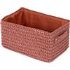 Cestino portaoggetti Lilou marrone terracotta 23x15x12 cm