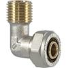 Raccordo gomito maschio per multistrato a stringere 1/2" x 16mm