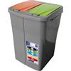Pattumiera a 2 scomparti per raccolta differenziata Duobin 46 l col assortiti