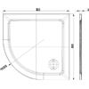 Piatto doccia semicircolare in tecnopolimero Mr.Flat 80x80 cm x H 3 cm