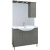 Mobile bagno base lavabo a terra Orphea 105 cm grigio larice con pensile