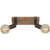 Faretto 2 luci Wood basic legno naturale 2xE27