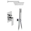 Kit doccia incasso quadrato cromo con soffione 20x20 cm