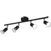 Trio Faretto 4 luci Paris L 50 cm nero