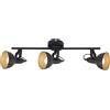 - Barra 3 faretti orientabili Soft in metallo oro e nero E14