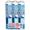 Saratoga Silicone acetico Saratoga multiuso antimuffa Tripack 3 x 280 ml