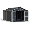 - Casetta da giardino Palram in metallo Yukon sp. 10 mm antracite 17,2 m²