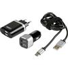 Lampa Kit Usb Type-C 2 caricatori Usb doppia presa e cavo nero/grigio