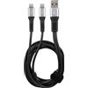 Lampa Cavo da Usb a Apple 8 Pin con doppio connettore 100 cm nero