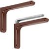 - Coppia reggimensole in acciaio con cover marrone e tasselli mm 180x120x35