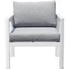 Sedia da giardino in alluminio bianco cuscini grigio cenere