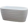 Cassetta portafiori Sahara in plastica con sottovaso 12x27x13 cm bianco