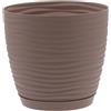 Vaso per piante Sahara in plastica con sottovaso ø 13 cm tortora