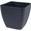 Vaso per piante Sahara in plastica con sottovaso 14x15x15 cm tortora