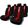 Coprisedili auto ContiClassic set completo 5 teste nero e rosso