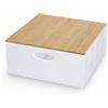 Domopak Living Contenitore in plastica con coperchio Crystal Box 14,5x31x31cm bianco