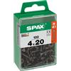 Spax Vite Spax testa multipla svasata t-star plus t20 zincatura nera m 100 pz