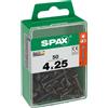 Vite Spax testa multipla svasata t-star plus t20 zincatura nera m 50 pz