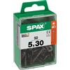 Vite Spax testa multipla svasata t-star plus t20 zincatura nera m 50 pz