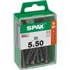 Vite Spax testa multipla svasata t-star plus t20 zincatura nera m 25 pz