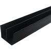 Arcansas Profilo a doppia U 1 m 16x10 mm in pvc nero opaco