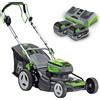 - Tagliaerba a batteria LUX-TOOLS A-RM-2x20/46 da 20 V 4 ah L taglio 46 cm