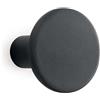 - Gancio in poliresina rotondo colore nero diametro 8 cm