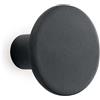 Gancio in poliresina rotondo colore nero diametro 5 cm