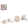 - Set 4 pomoli appendiabiti in poliresina quadrati effetto mosaico bianco