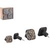 Set 4 pomoli appendiabiti in poliresina quadrati effetto mosaico nero