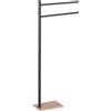 Porta asciugamani da terra Trilly bambù / nero 84 cm