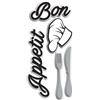 Crearreda Sticker autoadesivo in foam 1fg 15x31 cm bon apettit