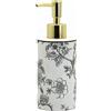 Dispenser sapone Floral in ceramica bianco con decori
